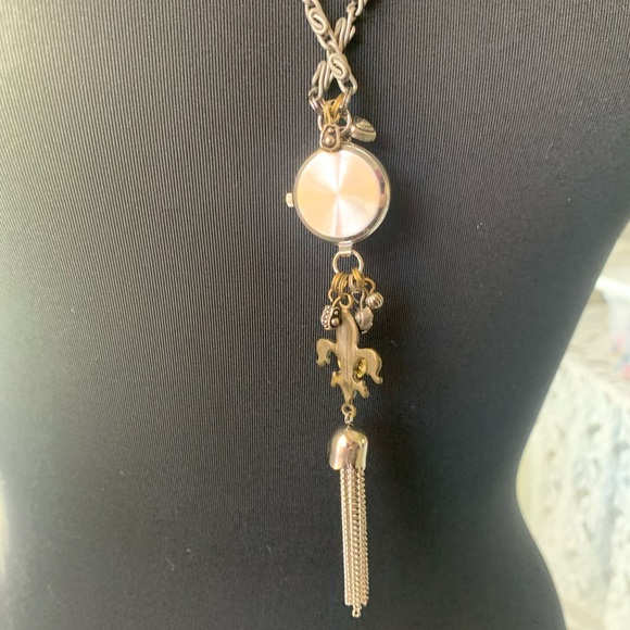 Necklace watch Pendant fleur de Lis tassel - Picture 7 of 12